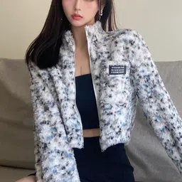 KPOP Women Crop Open Front Jacket image 1