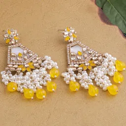 VATSALYA creation Gold-Plated Alloy Artificial Stones Earrings image 2