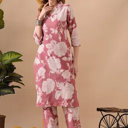 KJFAB Women Floral Printed Regular Pure Cotton Kurta with Palazzos-image-65