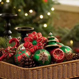 Little Surprise Box LLP 16 Pcs Brown Swirls & Stripes Themed Christmas Balls Tree Hanging-picture-34