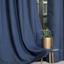 Myntra Elegant Homes Navy Blue Set of 2 Room Darkening Door Curtain-image-91
