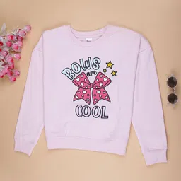 V-Mart Girls Typography Printed Round Neck Sweatshirt-image-54