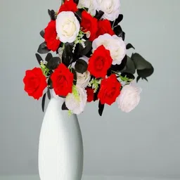 Atpujacratium White And Red Rose Artificial Flower image 2