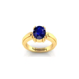 Pranjal Gems Unisex 10.25 Ratti Neelam Studded Gold-Plated Adjustable Finger Ring-picture-32