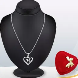 Heer Collection Silver-Plated Heart Shaped Pendants with Chains-picture-25