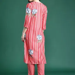 Indo Era Printed V-Neck Tunic With Trousers Co-Ords image 5