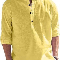 lirmo Men Solid Cotton Blend Straight Kurta-picture-11