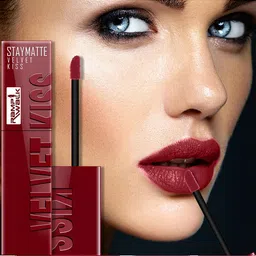 Ramp Walk Set Of 2 Velvet Kiss Liquid Lipstick- 3.5ml Each- Matte Red- Bright Maroon image 4