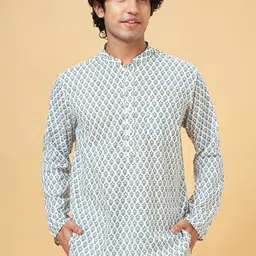indus route by Pantaloons Men Thread Work Pathani Kurta-image-26