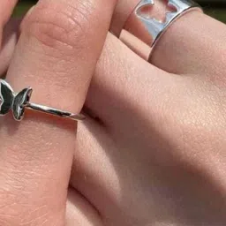 Teeragaj Set Of 2 Textured Finger Ring image 2