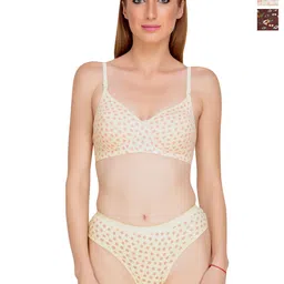 Liigne Women Pack Of 2 Printed Padded Bra Pure Cotton Lingerie Set-picture-12