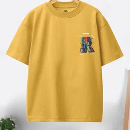 CODEZ Boys Pack Of 2 Printed Round Neck Drop-Shoulder Sleeves Cotton Oversized T-shirts image 2