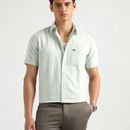 Arrow Sport Vertical Striped Spread Collar Pure Cotton Casual Shirt-picture-17