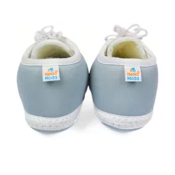 Neska Moda 6 To 12 Month 3 Pair Combo Skin Friendly Soft Cotton Lace Shoes/ Booties (Toe to Heel Length - 12 cm, Black, Grey, Turmeric) image 4