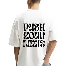 Fashnobic Typography Printed Drop-Shoulder Sleeves Oversized Cotton T-shirt-image-44