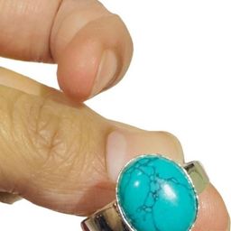 GenZcomplex Brass Turquoise Finger Ring-picture-32