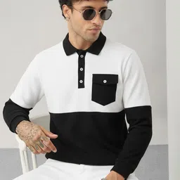 Try This Colourblocked Polo Collar Regular Sleeves T-shirt-picture-11
