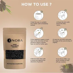 ENORA Brazilian Wax Beans- 150 g- Activated Charcoal With Spatula image 4
