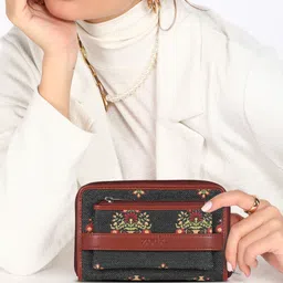 zouk Women Casual, Formal Green Jute Wallet image 2