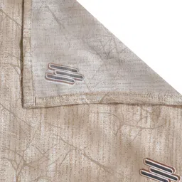 Aura Beige & Brown Geometric 200 TC King Bedsheet with 2 Pillow Covers image 2