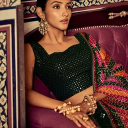 Zeel Clothing Embroidered Sequinned Semi-Stitched Lehenga & Unstitched Choli With Dupatta image 4