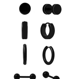 Yellow Chimes Men Set Of 4 Contemporary Studs Earrings image 5