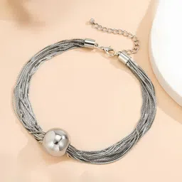 KARISHMA KREATIONS Silver-Plated Layered Necklace image 1