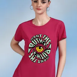 Moda Rapido Women Printed Bio Finish Applique T-shirt-image-80