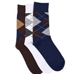 One8 Men Pack Of 3 Patterned Calf-Length Socks image 3