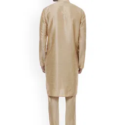 VEERA PARIDHAAN Men Regular Raw Silk Kurta with Trousers image 3