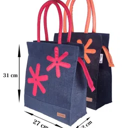 FOONTY Embellished Structured Handheld Bag with Applique image 5