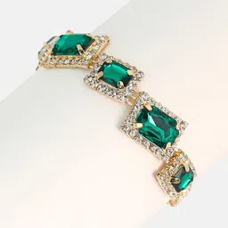 SOHI Women Gold-Plated Artificial Stones Studded Wraparound Bracelet-picture-41
