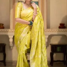 Okom Woven Design Banarasi Saree with Blouse Piece image 4