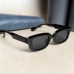 goglassic Unisex Black Lens & Black Rectangle Sunglasses with-image-4