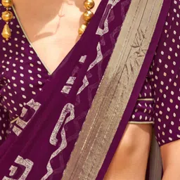 Anouk Ethnic Motifs  Printed Zari Bagru Saree image 3