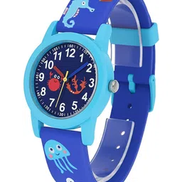 Time Up Unisex Kids Printed Dial & Textured Straps Analogue Watch BTR-CURV-102 image 2