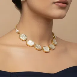 SZN Gold-Plated Stone-Studded Jewellery Set image 2