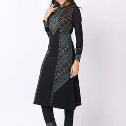 KEIKO Ethnic Motifs Printed Round Neck A Line Kurta With Trousers image 4