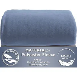 bsb home Grey & White Fleece AC Room 400 GSM Double Bed Blanket- 220 x 152 cm image 5