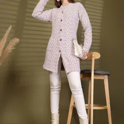 Moda Rapido Women Printed Woollen Longline image 2