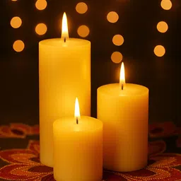 Homesake Yellow 3 Pieces Pillar Candles-picture-12