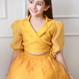 Indi-Loom Couture Girls Printed Ready to Wear Lehenga & Blouse image 4