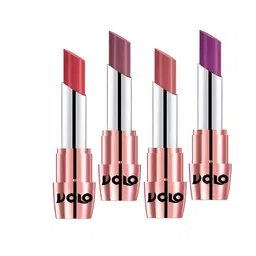 VOLO Set Of 4 Creme Matte Lipsticks - 3.5 g Each - Plum-Peach-Purple-Light Peach image 1