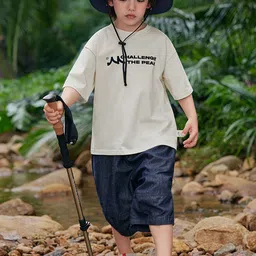 LULU & SKY Boys Typography Applique Boxy T-shirt image 2