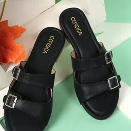 CORSICA Women Textured One Toe Flats with Buckles-picture-23