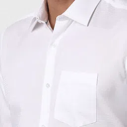 Van Heusen Men Spread Collar Solid Cotton Formal Shirt image 4