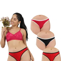 ORLIZEA Pack of 3 Women Low-Rise Cotton Blend Thongs-image-70