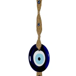 LINENSUTRA Blue & White Textured Evil Eye Glass Wall Hangings-picture-38