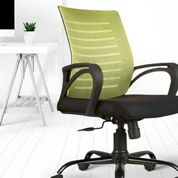 CELLBELL Desire C104 Green & Black Mid Back Mesh Study Arm Chair-picture-33