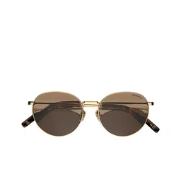 Augussto Unisex Brown Lens & Gold-Toned Round Sunglasses with image 3